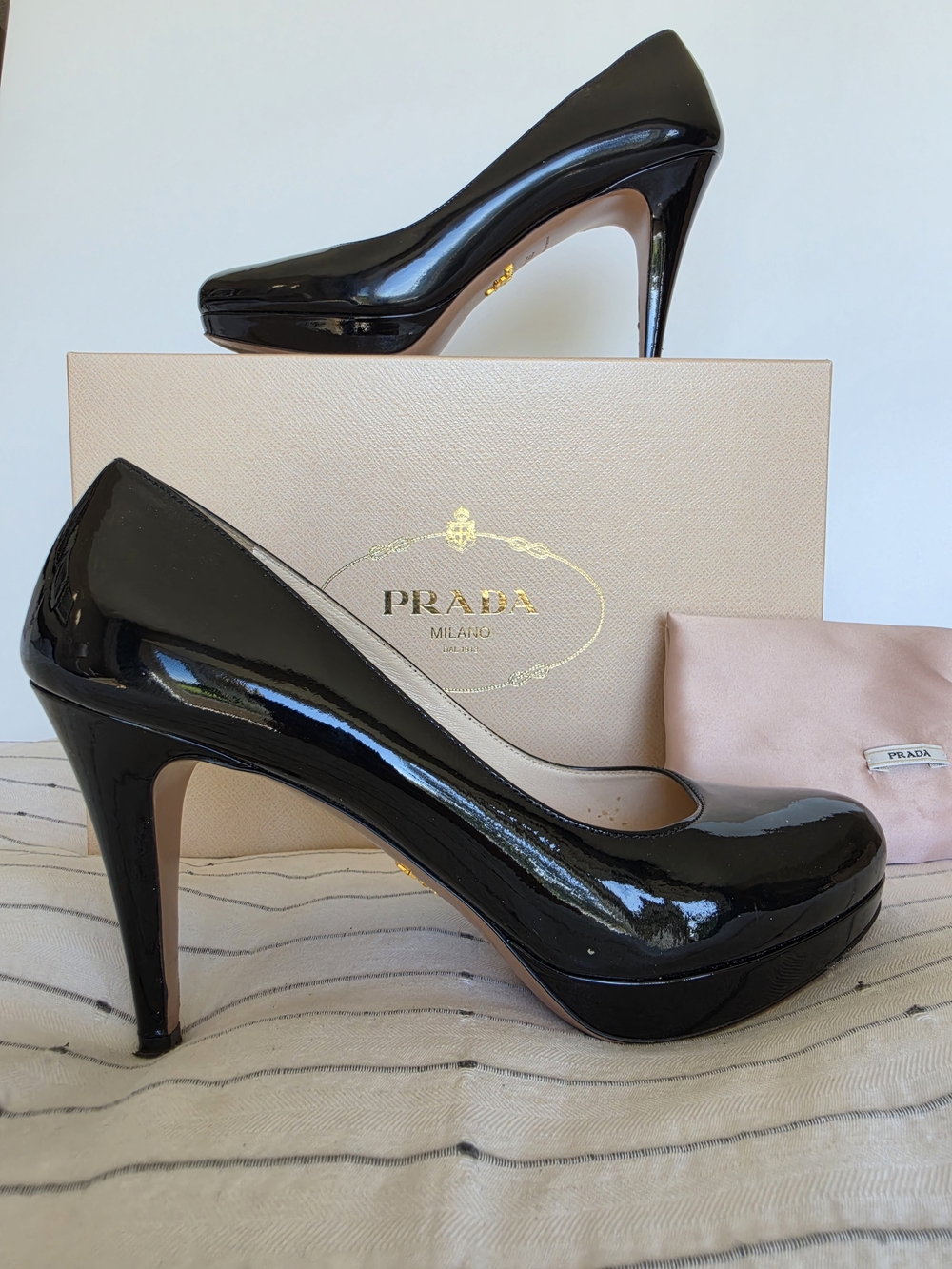 Prada Black Patent Leather Pumps